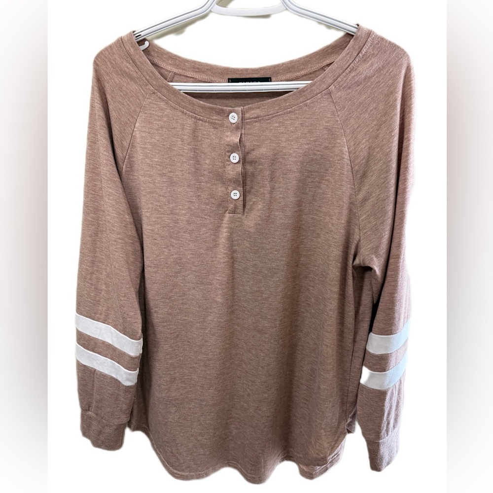 Women's Brown Top with White Stripes